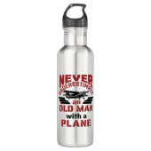 Opa Pilot Old Man with a Plane Waterfles (Voorkant)