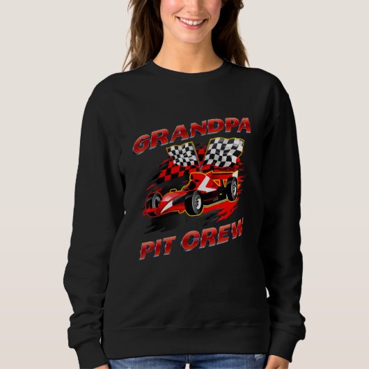 Opa Pit Crew Race Car Birthday Party Racing Fa Trui (Voorkant)