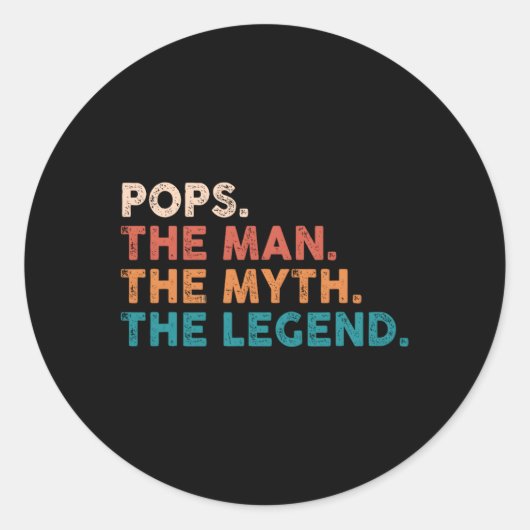 Opa Poppen The Myth The Legend Fathers Day Ronde Sticker (Voorkant)