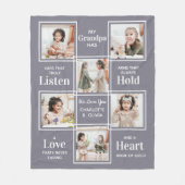 Opa Quote 6 Foto Collage opa Fleece Deken (Voorkant)