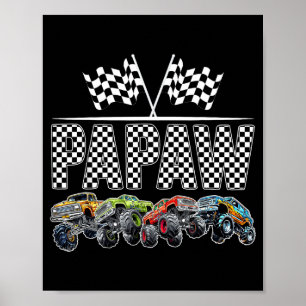 Opa Retro Monstertruck Familie Verjaardag Matching Poster