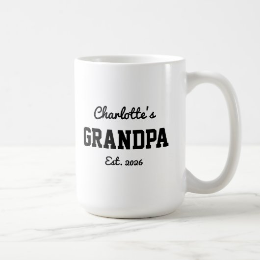 Opa Richtte Dappere Moderne Naam Op Koffiemok (Rechts)