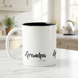 Opa Richtte Eenvoudig Geschenk voor Opa op Tweekleurige Koffiemok