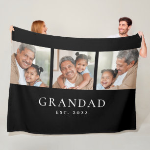 Opa Richtte Elegante 3 Foto Zwarte Fleece Deken