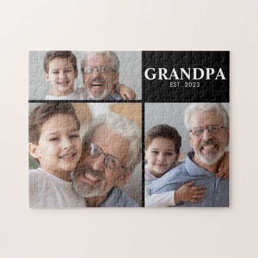 Opa Richtte Foto Opa en Oma Dag op Legpuzzel (Horizontaal)