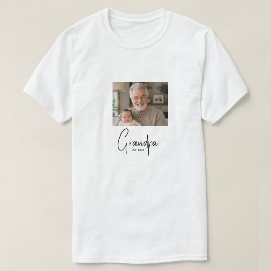Opa Richtte Geschenk Foto T-shirt (Design voorkant)