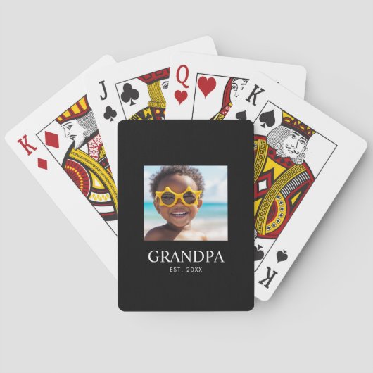 Opa Richtte Moderne Foto Op Pokerkaarten (Achterkant)