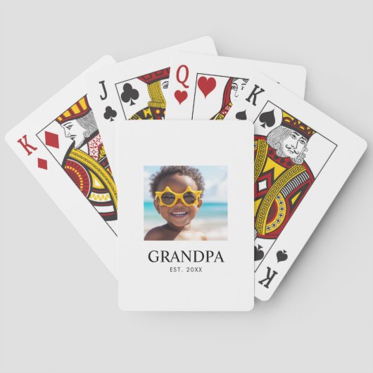 Opa Richtte Moderne Foto Op Pokerkaarten (Achterkant)