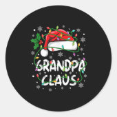 Opa Santa Claus Familie Kerst Squad Crew Ma Ronde Sticker (Voorkant)
