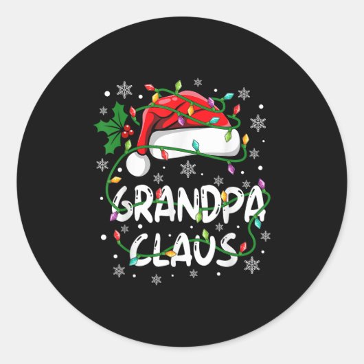 Opa Santa Claus Familie Kerst Squad Crew Ma Ronde Sticker (Voorkant)