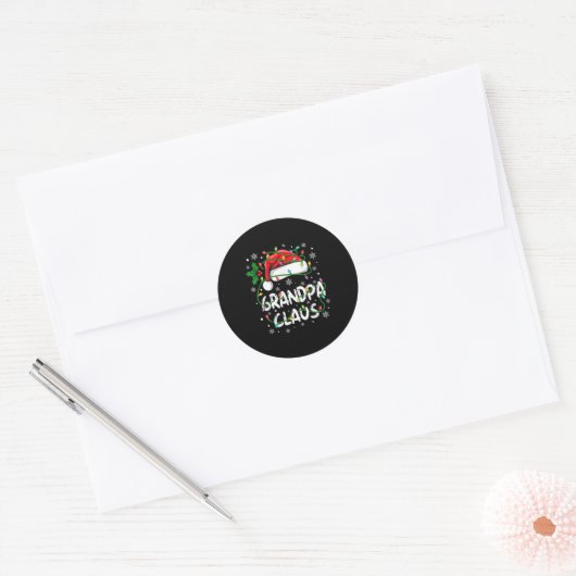 Opa Santa Claus Familie Kerst Squad Crew Ma Ronde Sticker (Envelop)
