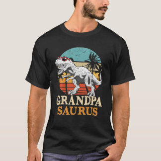 Opa Saurus Dinosaur Grandfather Father's Day V T-shirt