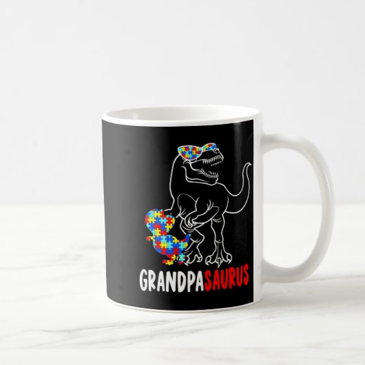 Opa-saurus T Rex Dinosaur Autisme Bewustzijn Opa Koffiemok (Rechts)