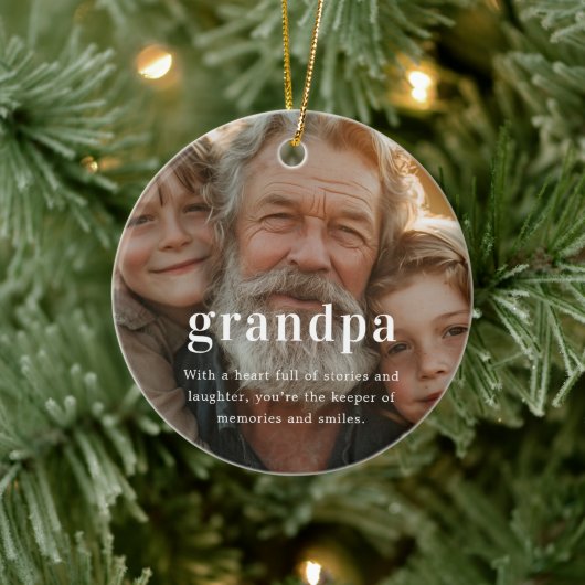 Opa | Sentimentele foto KeepSake Kerstmis Keramisch Ornament (Boom)