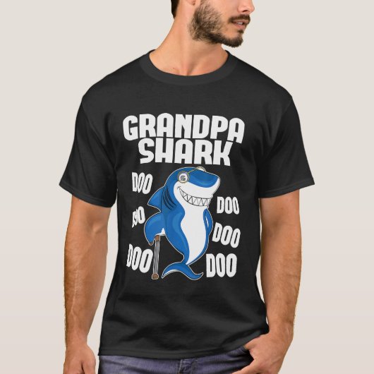 Opa Shark Doo Doo Doo Bijpassend Familie T-shirt (Voorkant)