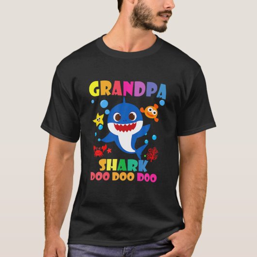 Opa Shark Doo Funny Baby Papa Kinder T-shirt (Voorkant)