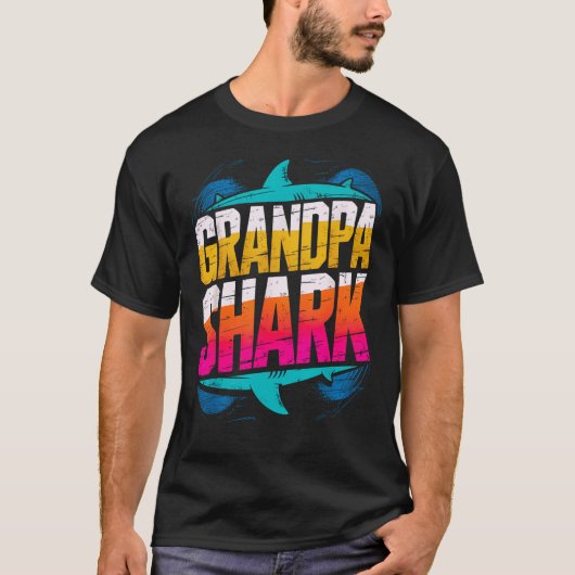 Opa Shark Funny Shark bijpassende Familie voor Her T-shirt (Voorkant)