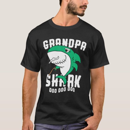 Opa Shark Grappig Grootvader Vaderdag Cadeau T-shirt (Voorkant)