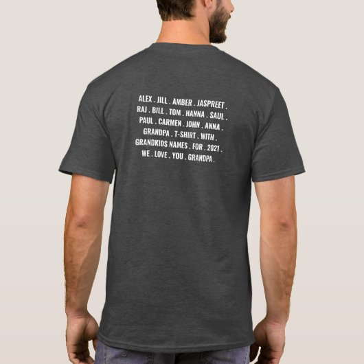 Opa-Shirt met opa-namen T-shirt (Achterkant)