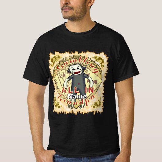 Opa Sock Monkey poker T-shirt (Voorkant)