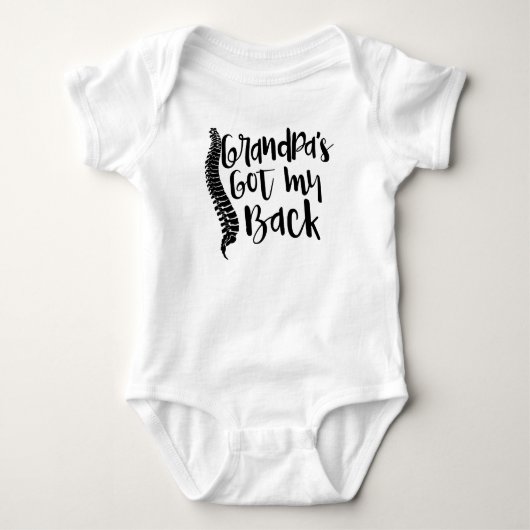 Opa staat achter me, Chiropractor Baby, Wervelkolo Romper (Voorkant)