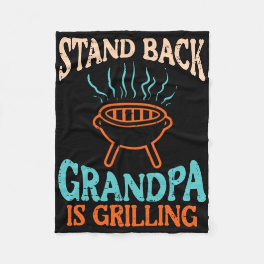 Opa staat te grillen BBQ Reddingsopa Fleece Deken (Voorkant)