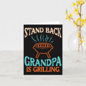 Opa staat te grillen BBQ Reddingsopa Kaart (Gele Bloem)
