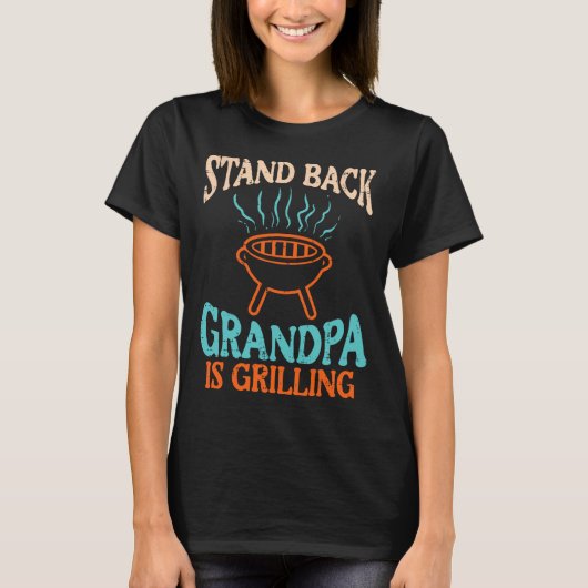 Opa staat te grillen BBQ Reddingsopa T-shirt (Voorkant)