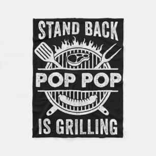 Opa staat te grillen Grappige BBQ Vaderdag Fleece Deken