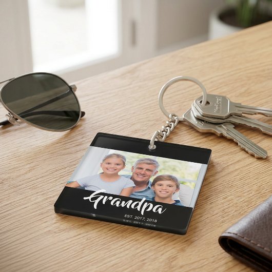 Opa Stelde Modern Schrift Foto Op Sleutelhanger