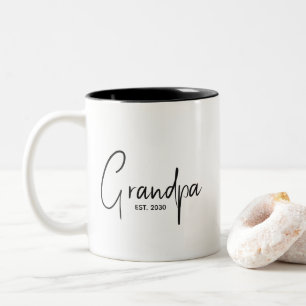Opa Stichtte Nieuwe Opa Cadeau Tweekleurige Koffiemok