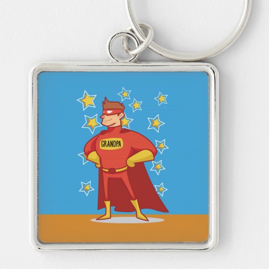 Opa Superheld, grootouders Dag Sleutelhanger (Voorkant)