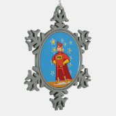 Opa Superheld op Vaderdag Tin Sneeuwvlok Ornament (Links)