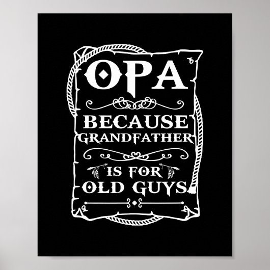 Opa-T-shirt van kleinkinderen Mannen Funny Vaderda Poster (Voorkant)