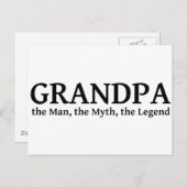 Opa the Myth the Man the Legend Briefkaart (Voorkant / Achterkant)