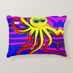 Opa the Octopus Designer Round Pillow Accent Kussen