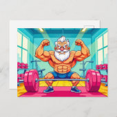 Opa tilt gewichten om te sporten feestdagenkaart (Voorkant / Achterkant)