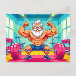 Opa tilt gewichten om te sporten feestdagenkaart