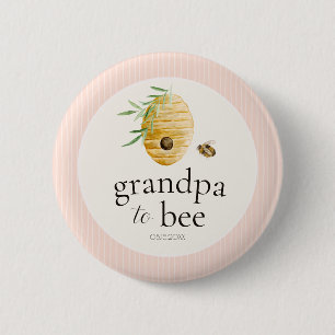 Opa To Bee Roze Meisje Baby Shower Familie Speld Ronde Button 5,7 Cm