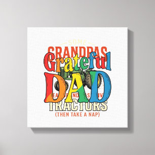 Opa Tractor Vintage Boerderij Slaap Shirt Ontwerp_ Canvas Afdruk