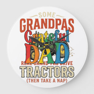 Opa Tractor Vintage Boerderij Slaap Shirt Ontwerp_ Grote Klok