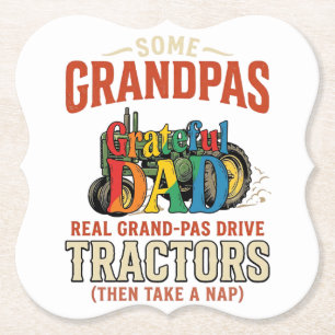 Opa Tractor Vintage Boerderij Slaap Shirt Ontwerp_ Kartonnen Onderzetters