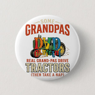 Opa Tractor Vintage Boerderij Slaap Shirt Ontwerp_ Ronde Button 5,7 Cm