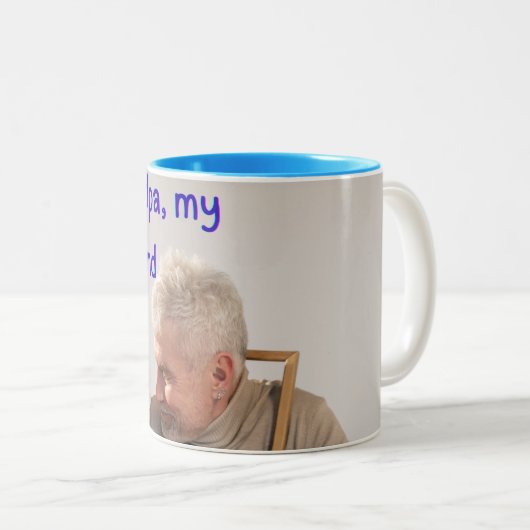 opa tweekleurige koffiemok (Voorkant rechts)