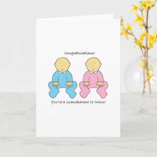 Opa-tweelingen gefeliciteerd kaart (Gele Bloem)