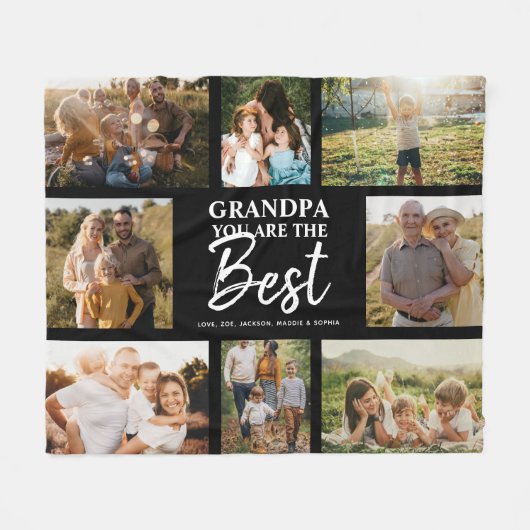 Opa U bent de beste moderne fotocollage Fleece Deken (Voorkant (Horizontaal))