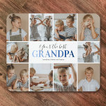 Opa Uw beste foto Muismat<br><div class="desc">Gepersonaliseerde grootvader mousepad met een gewone witte achtergrond die kan worden veranderd in elke kleur,  10 foto's van de kleinzoon/kleindochter,  het gezegde "je beste opa" en de namen van de kinderen.</div>