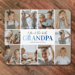 Opa Uw beste foto Muismat<br><div class="desc">Gepersonaliseerde grootvader mousepad met een gewone witte achtergrond die kan worden veranderd in elke kleur, 10 foto's van de kleinzoon/kleindochter, het gezegde "je beste opa" en de namen van de kinderen.</div>