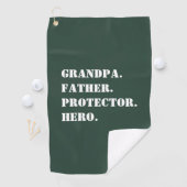 Opa Vader Beschermer Held Tekst Vaderdag Golfhanddoek (Insitu)