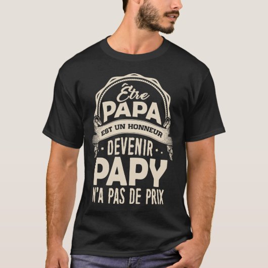 Opa-Vader T-shirt - Papy's komen heeft geen prijs (Voorkant)